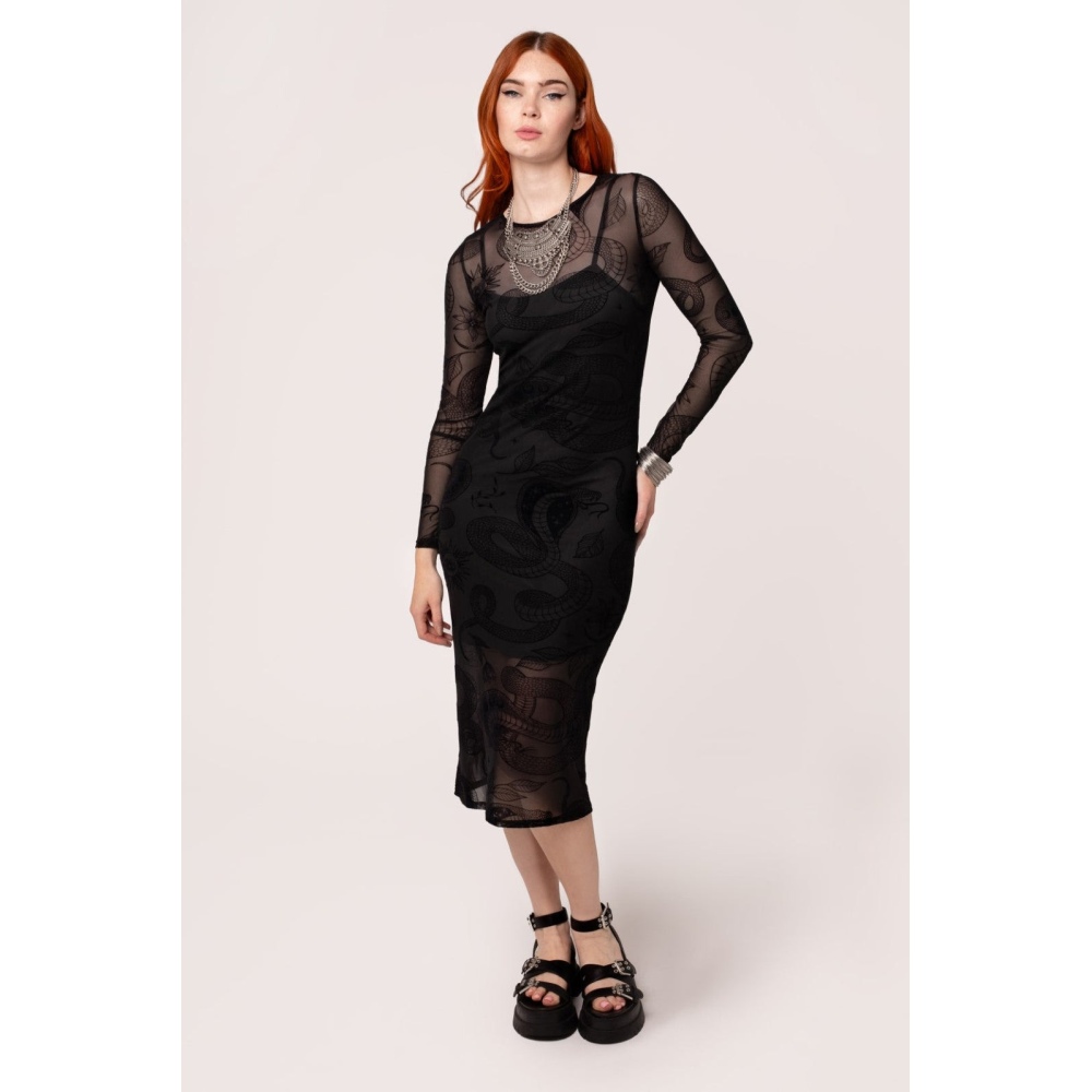 Hell Bunny - Snake Charmer Longue robe - Noir